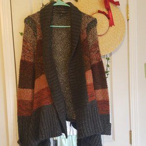 A.N.A. Orange/ Grey Ombre Cardigan